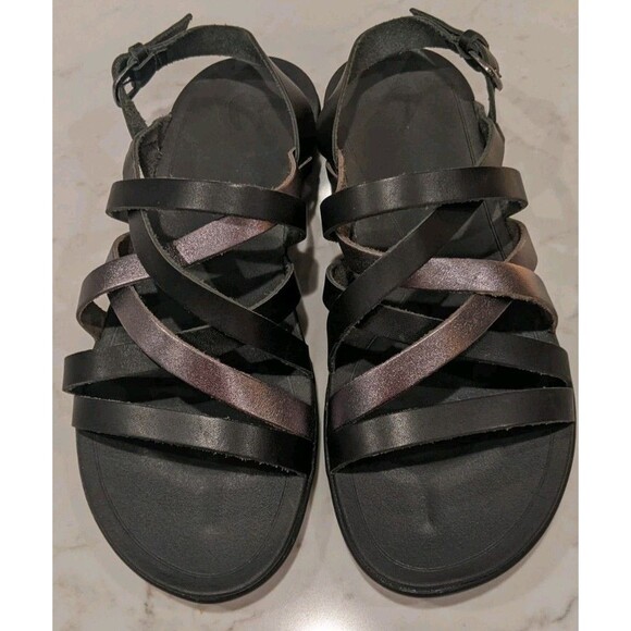 Women's OluKai Awe 'Awe Full Grain Leather Straps Hawaiian Sandals Size 8 - Picture 14 of 14